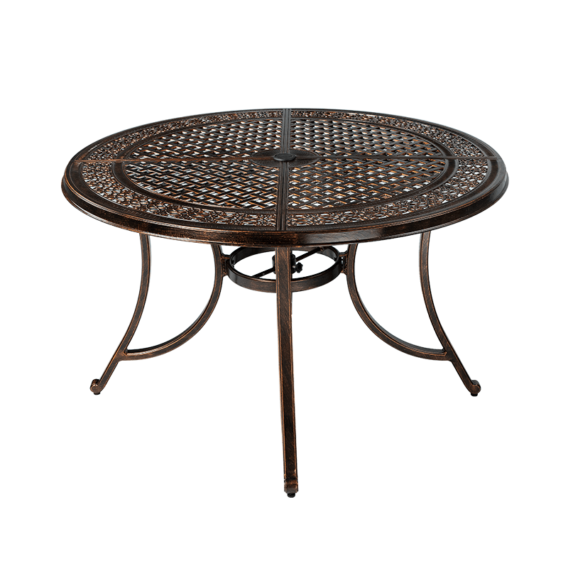 033 Cast Aluminum Round Dining Table - Bronze