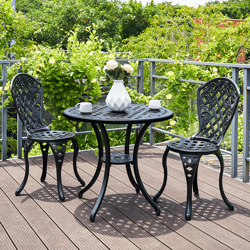 039 Casting Aluminum Round Dining Table Set With Dining Chairs